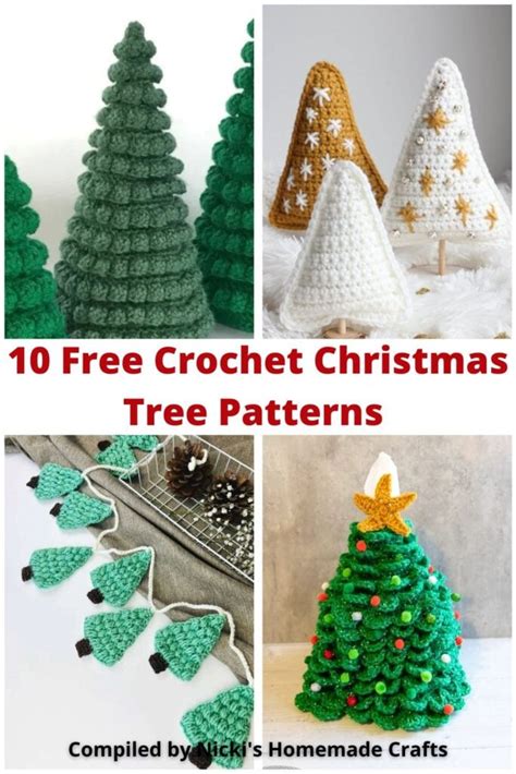 10 Free Crochet Christmas Tree Patterns as Holidays Decor - Nicki's ...