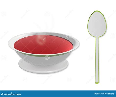 Vector Icon Of A Bowl Of Hot Soup Stock Vector Illustration Of Green Appetizer