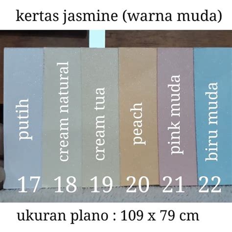 Jual Kertas Jasmine Warna Muda Uk Plano 109 X 79 Di Lapak Rafless Mart