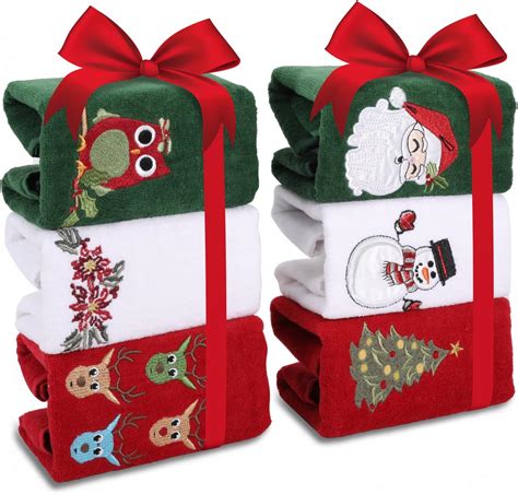 Christmas Kitchen Towels Set Of 6 Cotton Christmas Hand