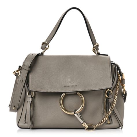 CHLOE Calfskin Small Faye Day Shoulder Bag Motty Grey 1270393