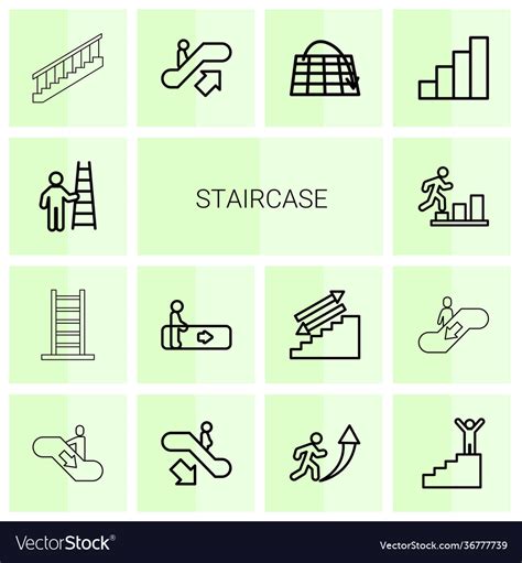 Staircase Icons Royalty Free Vector Image Vectorstock