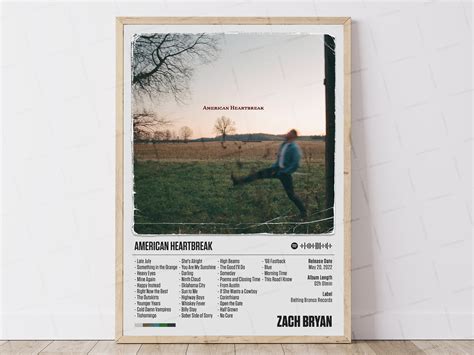 Zach Bryan Posters American Heartbreak Poster Zach Bryan Etsy