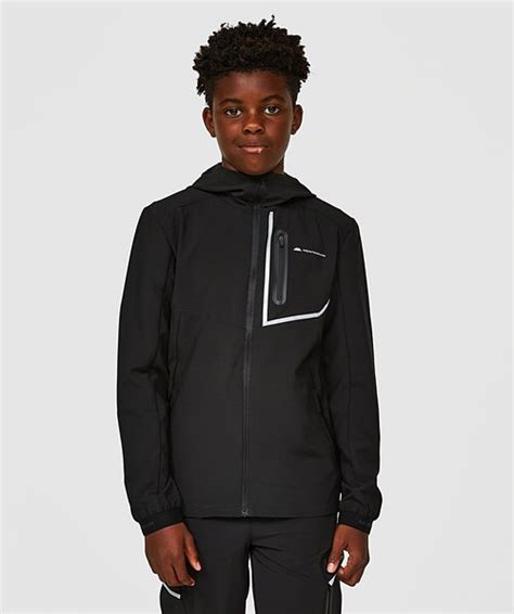 Junior Ramble Woven Running Jacket Black Monterrain