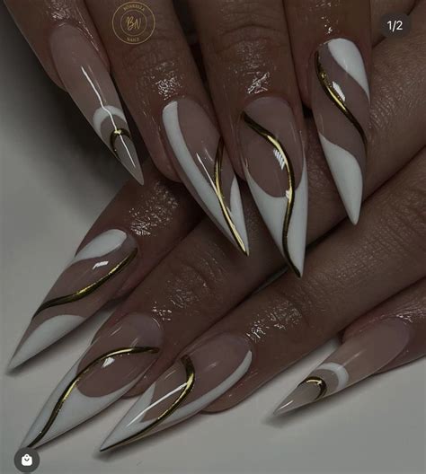 Gold Stiletto Nails Nail Design Stiletto Stilleto Nails Designs