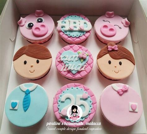 Sweet Couple Design Fondant Cupcakes Fondant Cupcakes Fondant