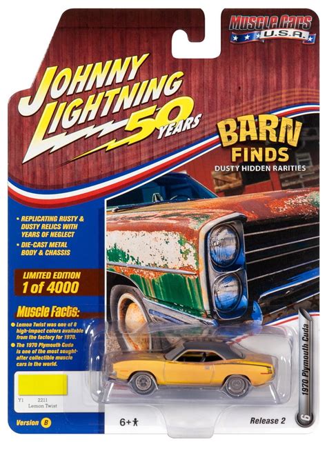 Johnny Lightning Jlmc 1970 Plymouth Cuda Barn Finds Walmart