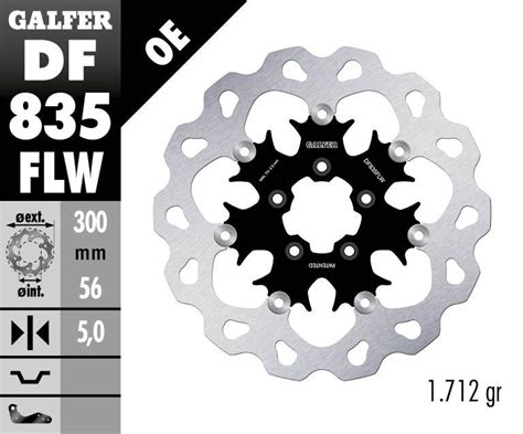 Galfer Front Floating Wave Rotor With Black Centre For Harley Davidson