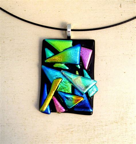 Geometric Fused Glass Pendant Necklace 2 By FusedElegance On DeviantArt