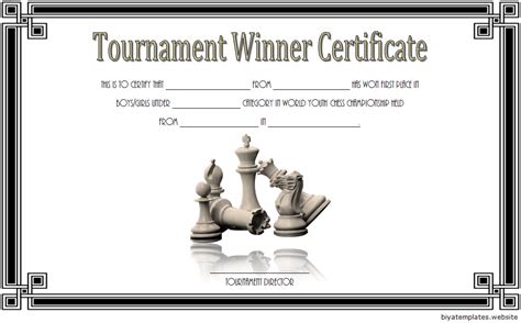 Chess Tournament Winner Certificate Template Free 1 Paddle Templates