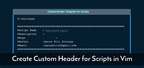 How To Create Custom Header Template For Shell Scripts In Vim