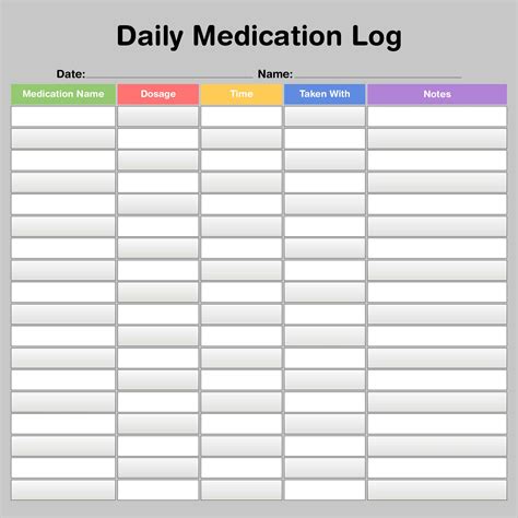 Best Free Printable Daily Medication Log Pdf For Free At Printablee