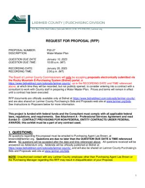 Fillable Online Request For Proposal Rfp Questions Fax Email Print