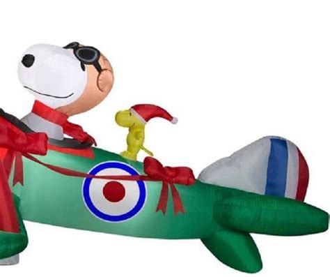 Airblown Peanuts 12 Snoopy Flying Ace Woodstock Christmas Inflatable