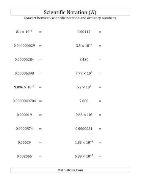 Scientific Notation Word Problems Worksheet With Answers Support