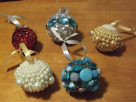 Ornaments I Made Using Beads Hot Glue And Styrofoam Balls Xmas Crafts Christmas Balls