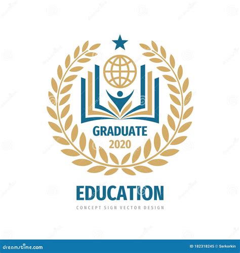 Education Badge Logo Design. University High School Emblem. Laurel ...