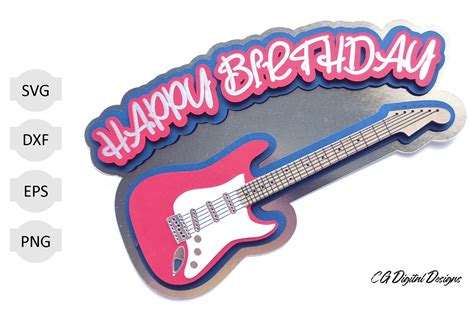 Guitar Cake Topper Svg Graphic By Digital Design Sparkle · Creative Fabrica