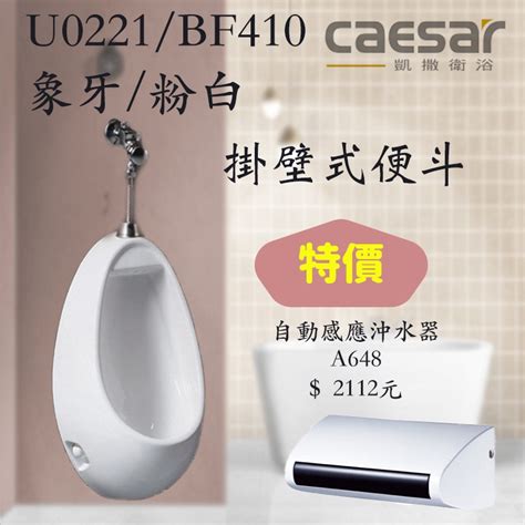 Caesar凱撒 掛壁式便斗 U0221 Bf410 掛式小便斗 白色 牙色 蝦皮購物