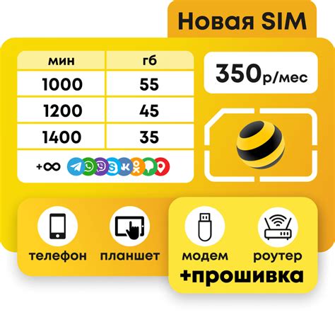 Симкарта Билайн с пакетами до 1400 минут с абон. платой 350 руб | GIGAsim