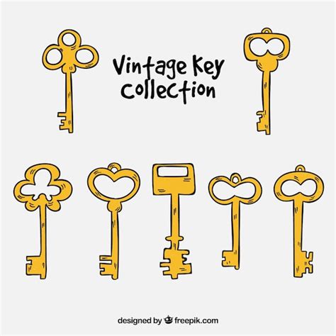 Colecci N De Llaves Vintage Vector Gratis