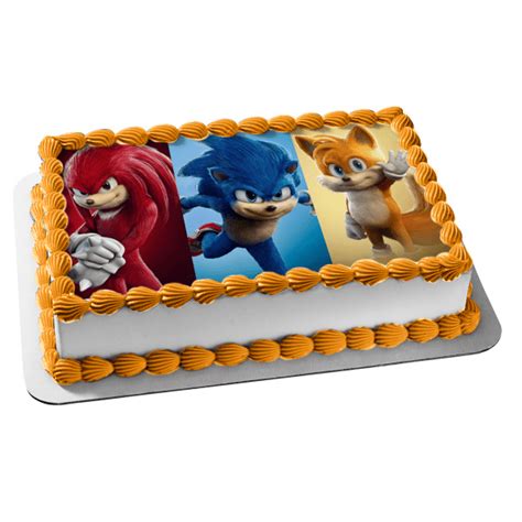 Sonic The Hedgehog Knuckles And Tails Edible Cake Topper Image