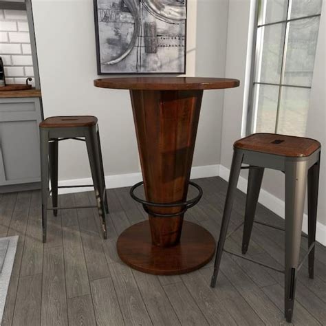 Reviews For Litton Lane Brown Bar Height Dining Table With Foot Rest