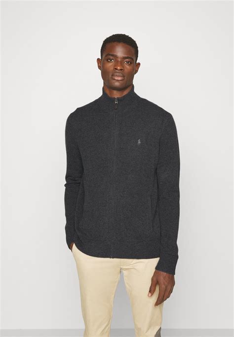 Polo Ralph Lauren Long Sleeve Full Zip Cardigan Dark Charcoal