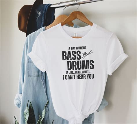 Funny Musician Drum T Shirt Marching Band Shirt Bass And Drums I Cant