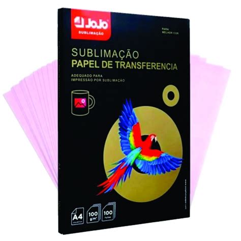 PAPEL SUBLIMÁTICO JOJO A4 100 FOLHAS VERSO ROSA RESINADO 100G