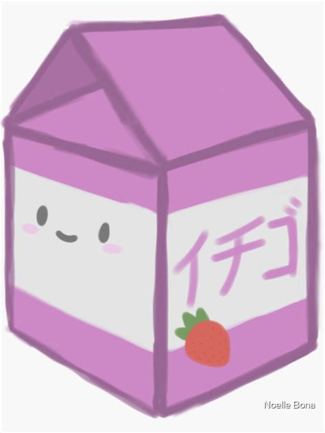 Cute Strawberry Milk Sticker For Sale By Noellebonaart Redbubble