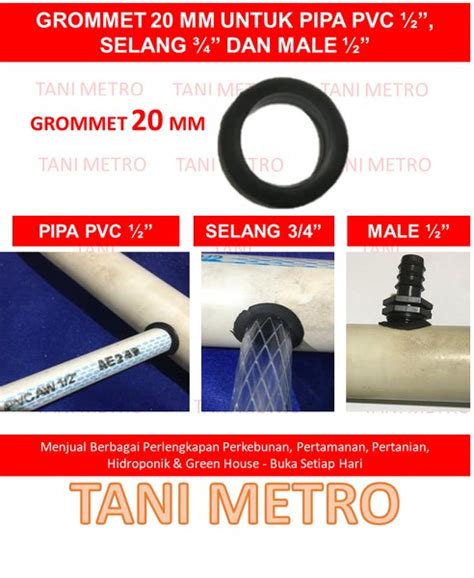 Jual Grommet 20 Mm Untuk Pipa Pvc 05 Inch Selang 075 Inch Dan Male 0