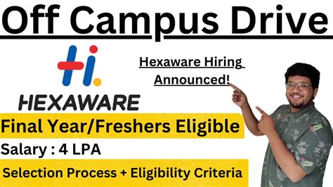 Hexaware Off Campus Recruitment Final Year Freshers Eligible Salary