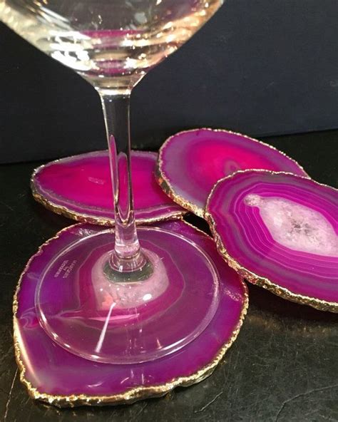 Pink Agate Coaster Pink Agate Coasters By NewMoonBeginnings Brazilian