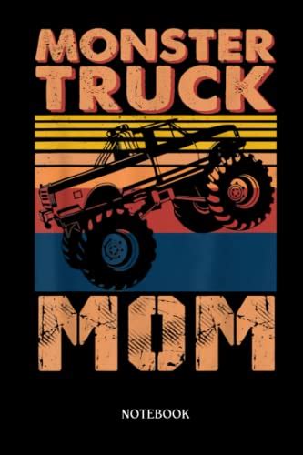 Monster Truck Notebook Vintage Retro Sunset With Dust Background