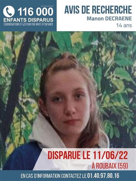 Carnets De Notes Avis De Recherche Manon Decraene Ans Disparue