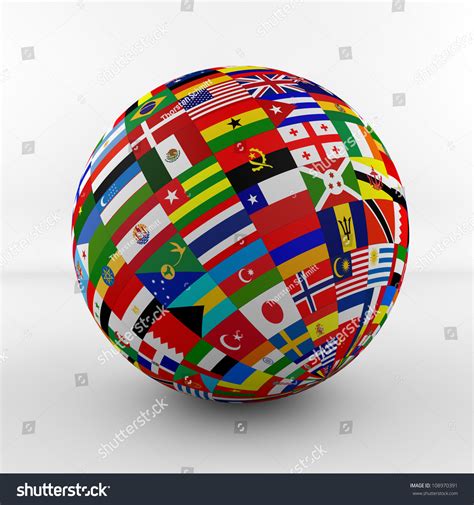 Flag Globe With Different Country Flags Royalty Free Stock Photo