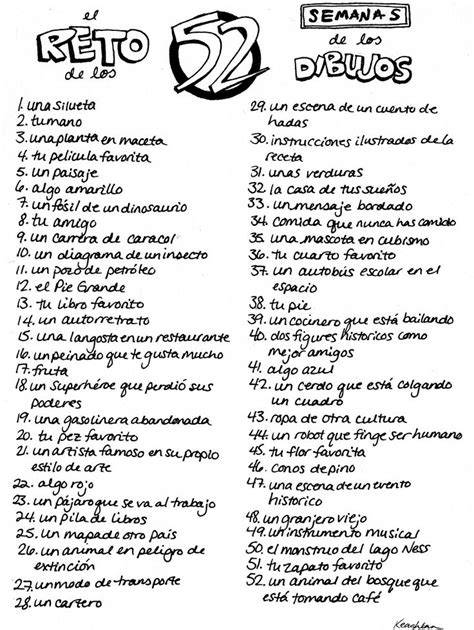 El Reto De Los 52 Semanas De Los Dibujos 52 Week Drawing Challenge Porque Me Gustan Español