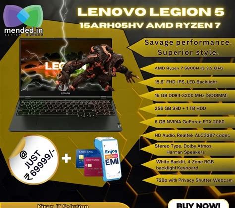 Lenovo Legion Arh Hv Amd Ryzen H Gb Ram Tb Hdd