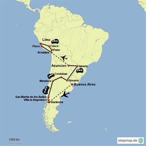 Stepmap Argentinien Und Peru Landkarte F R S Damerika