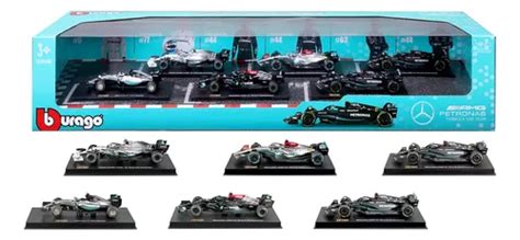 Bburago Set 6 Autos Formula 1 Mercedes Benz F1 Escala 1 43