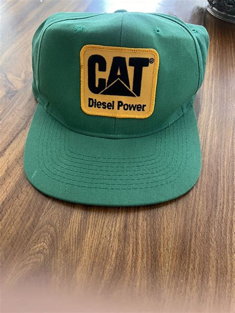 Cat Diesel Power Vintage 80s Patch Snapback Denim Trucker Hat Cap