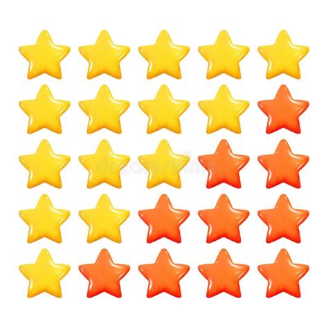 Five Stars Rating Icon Set Isolated On White Background Vector