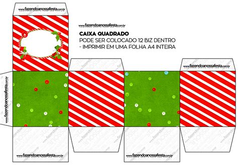 Caixa Bis Fundo Natal Vermelho E Verde Fazendo A Nossa Festa