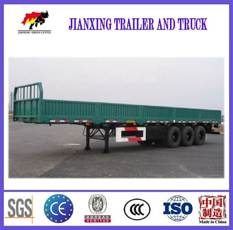 Ton Drop Side Wall Fence Semi Trailer Sidewall Dropside Axle Cargo