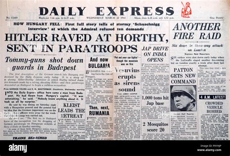 Hitler Raved At Horthy Sent In Paratroops Daily Express Front Page