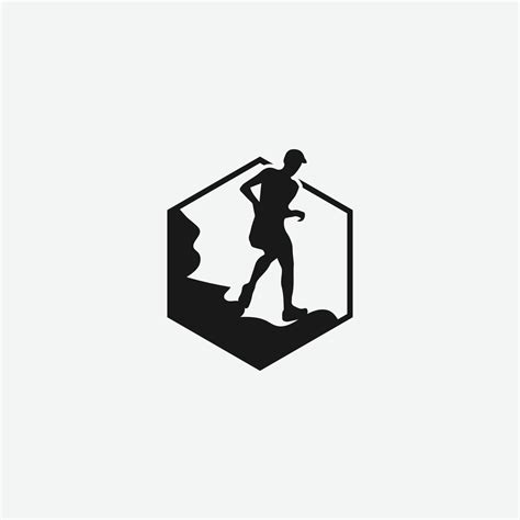 Ultra Trail Running Logo Vector Ilustraci N Sobre Fondo Blanco