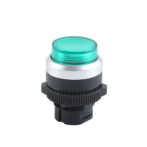 LA115 5 HD Momentary Illuminated Green Round Extended Flush Push Button