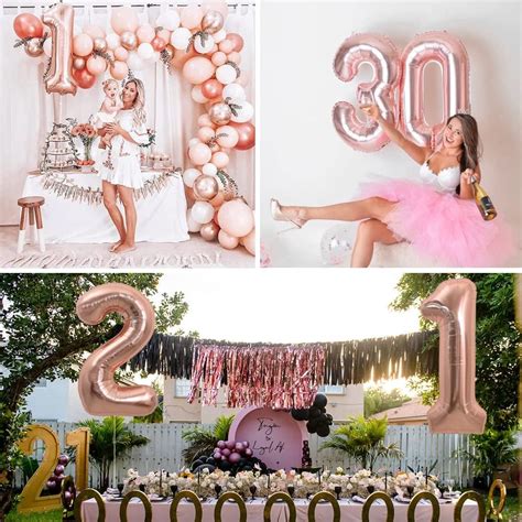 Buy Toniful 40 Inch Rose Gold Large Numbers Balloons 0 9 Number 1