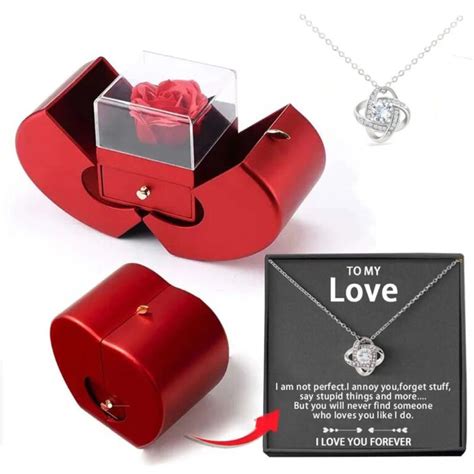 Rose Ternelle Avec Collier Saint Valentin Promesse De Couple